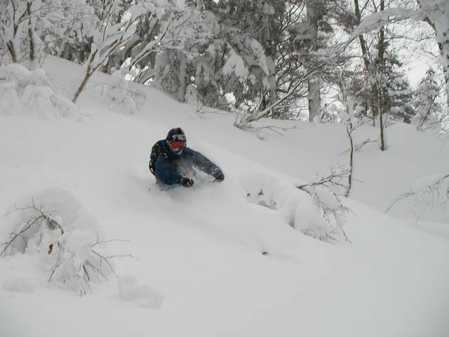 081231秋田八幡平スキー場　シークレットスポットでグッチ滑走中のサムネール画像